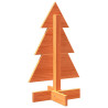 Árbol de Navidad de adorno madera maciza pino marrón cera 60 cm 5