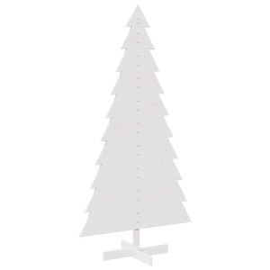Árvore Natal decorativa 180 cm madeira de pinho maciça branco H