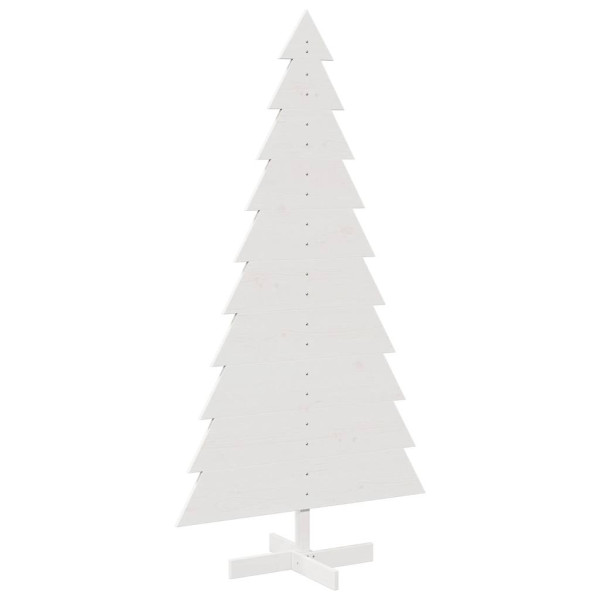 Árbol de Navidad de adorno madera maciza pino blanco 180 cm M 2