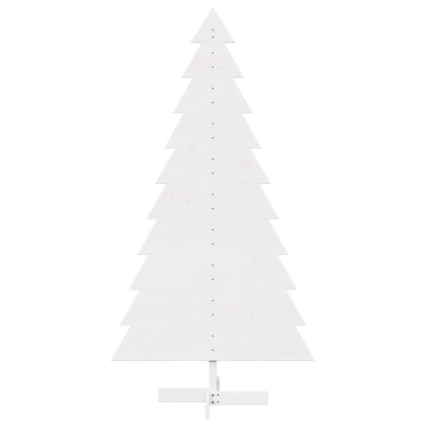 Árvore Natal decorativa 180 cm madeira de pinho maciça branco M 3