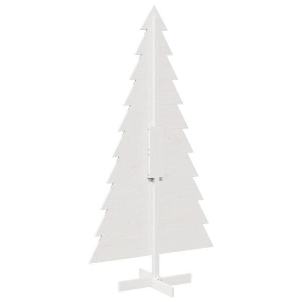 Árvore Natal decorativa 180 cm madeira de pinho maciça branco M 5