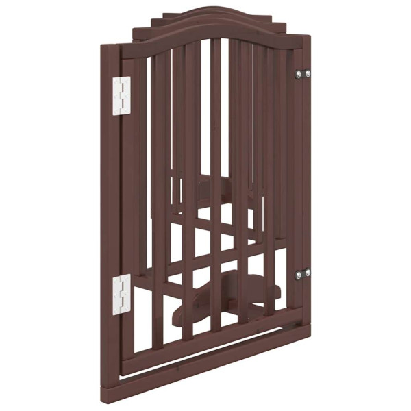 Puerta para perros plegable 6 paneles álamo marrón roble 300 cm M 5