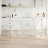 Puerta para perros plegable 4 paneles madera álamo blanca 320cm 1