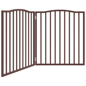 Puerta para perros plegable 2 paneles álamo marrón roble 160 cm H
