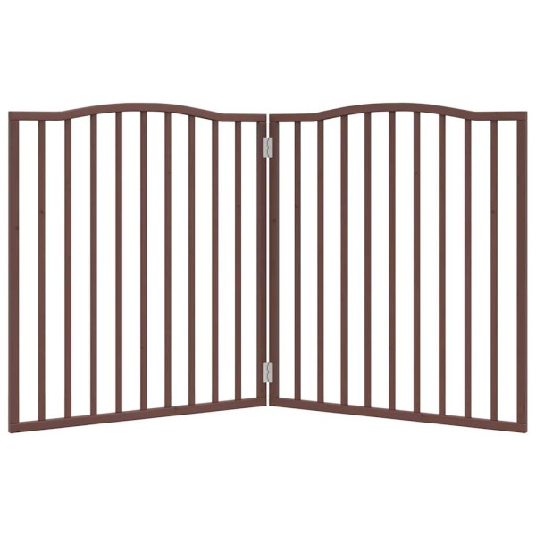 Puerta para perros plegable 2 paneles álamo marrón roble 160 cm M 4
