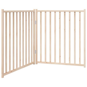 Puerta para perros plegable 2 paneles madera de abeto 160 cm H
