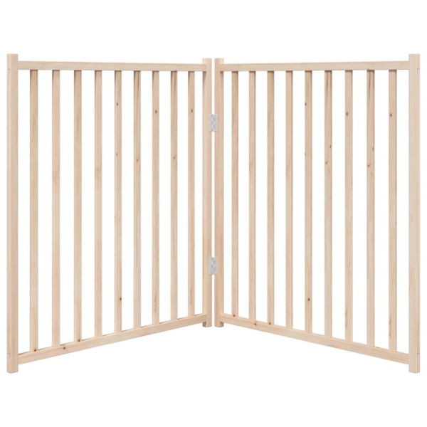 Porta para cães dobráveis 2 painéis de madeira fir 160 cm M 4