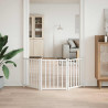 Dobrável cães porta 3 painéis de madeira de abeto branco 150 cm 3