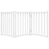 Puerta de perros plegable 3 paneles madera abeto blanco 150 cm 4