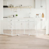 Puerta de perros plegable 4 paneles madera abeto blanco 320 cm 1