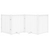 Dobrável cães porta 4 painéis branco fir madeira 320 cm 3