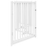 Dobrável cães porta 4 painéis branco fir madeira 320 cm 5