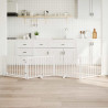 Dobrável cães porta 4 painéis branco fir madeira 320 cm 1