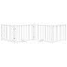 Dobrável cães porta 4 painéis branco fir madeira 320 cm 3