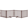 Dobrável cães porta 4 painéis de madeira de abeto marrom 320 cm 3