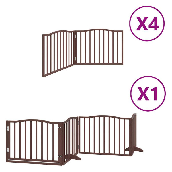 Portão dobrável para cães 12 painéis de madeira de álamo marrom 960 cm M 2