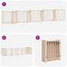 Porta para cães dobráveis 9 painéis de madeira poplar 450 cm 5