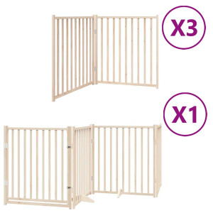 Puerta para perros plegable 10 paneles madera de álamo 800 cm H