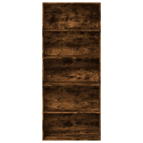 Estantería madera ingeniería color roble ahumado 80x30x189 cm M 4