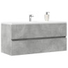 Armario para lavabo contrachapada gris hormigón 100x38.5x45 cm 1