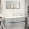 Armario para lavabo contrachapada gris hormigón 100x38.5x45 cm 3