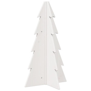 Árvore Natal decorativa 69.5 cm madeira de pinho maciça branco H