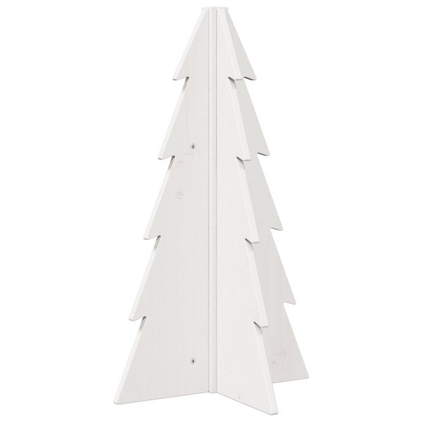 Árvore Natal decorativa 69.5 cm madeira de pinho maciça branco M 2