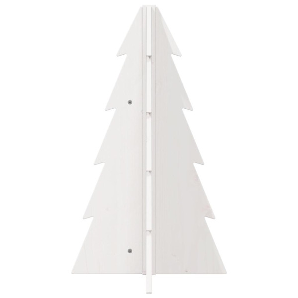 Árvore Natal decorativa 69.5 cm madeira de pinho maciça branco M 4