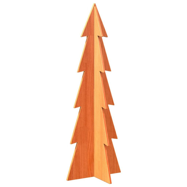 Árbol Navidad de adorno madera maciza pino marrón cera 112 cm M 5