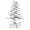 Árvore Natal decorativa 60 cm madeira de pinho maciça branco 2