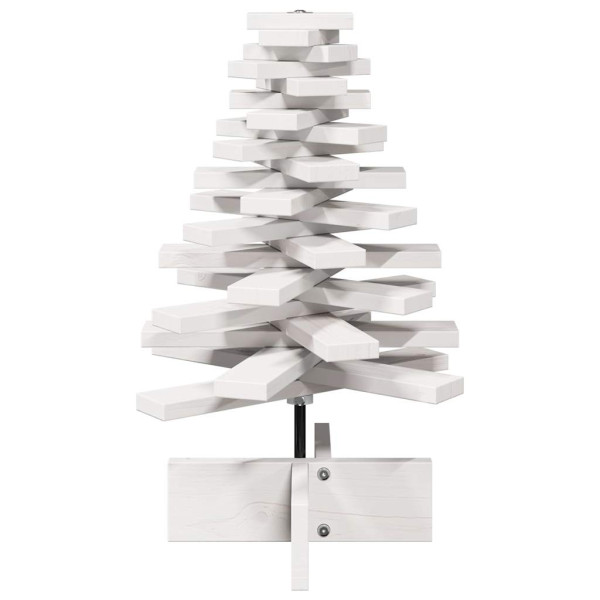 Árvore Natal decorativa 60 cm madeira de pinho maciça branco M 3