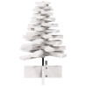 Árvore Natal decorativa 60 cm madeira de pinho maciça branco 3