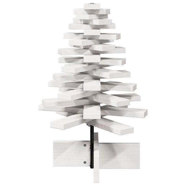 Árvore Natal decorativa 60 cm madeira de pinho maciça branco M 4