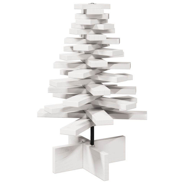 Árbol de Navidad de adorno madera maciza pino blanco 60 cm M 5
