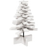 Árvore Natal decorativa 60 cm madeira de pinho maciça branco 5