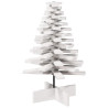 Árvore Natal decorativa 80 cm madeira de pinho maciça branco 2
