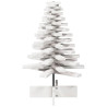 Árvore Natal decorativa 80 cm madeira de pinho maciça branco 3