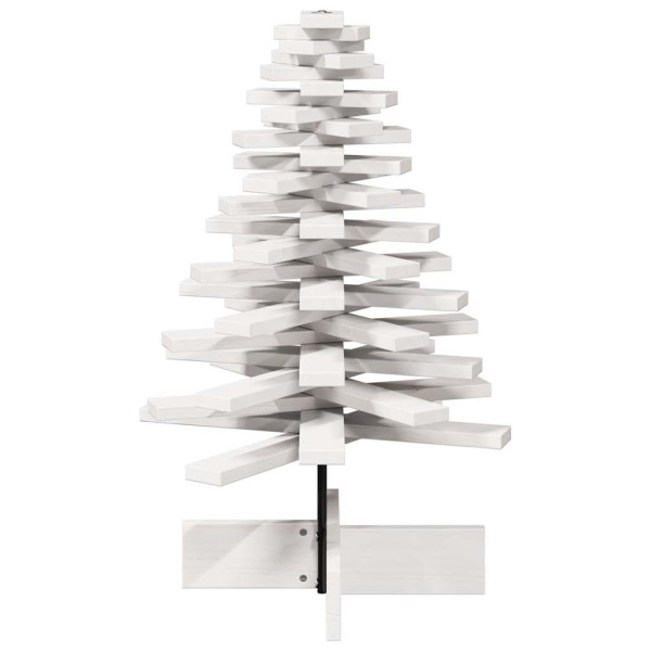 Árbol Navidad de adorno madera maciza pino blanco 80 cm M 4
