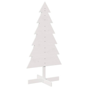 Árbol de Navidad de adorno madera maciza pino blanco 120 cm H