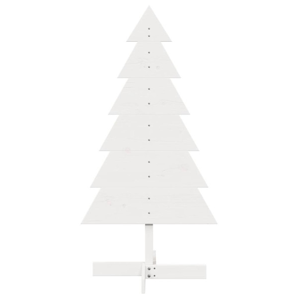 Árvore de Natal decorativa 120cm madeira de pinho maciça branco M 3