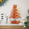 Árbol de Navidad de adorno madera maciza pino marrón cera 60 cm 1
