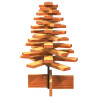 Árbol de Navidad de adorno madera maciza pino marrón cera 60 cm 4