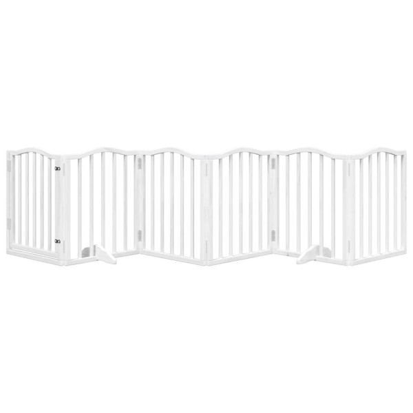 Puerta para perros plegable 3 paneles madera álamo blanca 300cm M 3