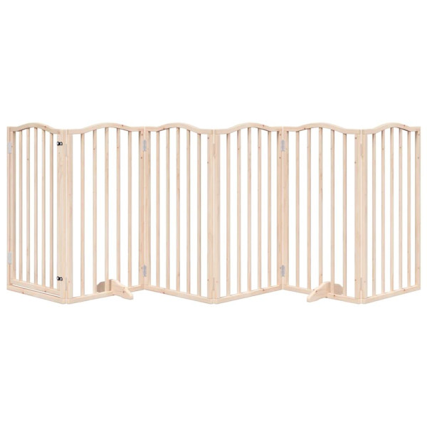Puerta para perros plegable 6 paneles madera de álamo 300 cm M 3