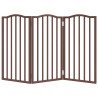 Puerta para perros plegable 3 paneles álamo marrón roble 150 cm 4