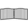 Puerta para perros plegable 2 paneles madera álamo negra 160 cm 3
