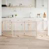 Puerta para perros plegable 4 paneles madera de álamo 320 cm 1