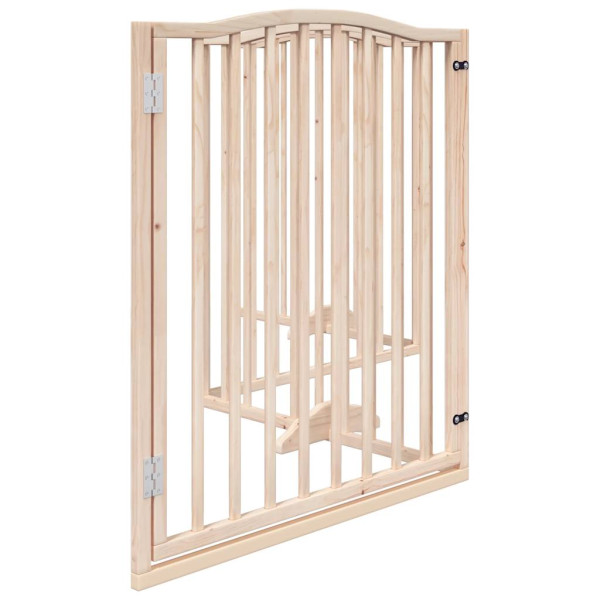 Puerta para perros plegable 4 paneles madera de álamo 320 cm M 5