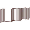Puerta de perros plegable 12 paneles madera álamo marrón 600 cm 4
