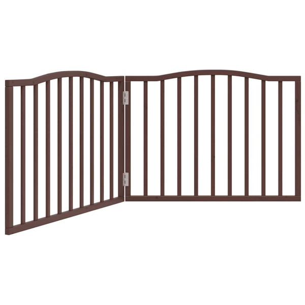 Puerta para perros plegable 2 paneles álamo marrón roble 160 cm M 2